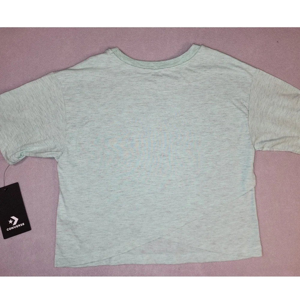 Converse T-Shirt Girls S 8-10 Mint Green Excellent Heathered Crew Neck Tee